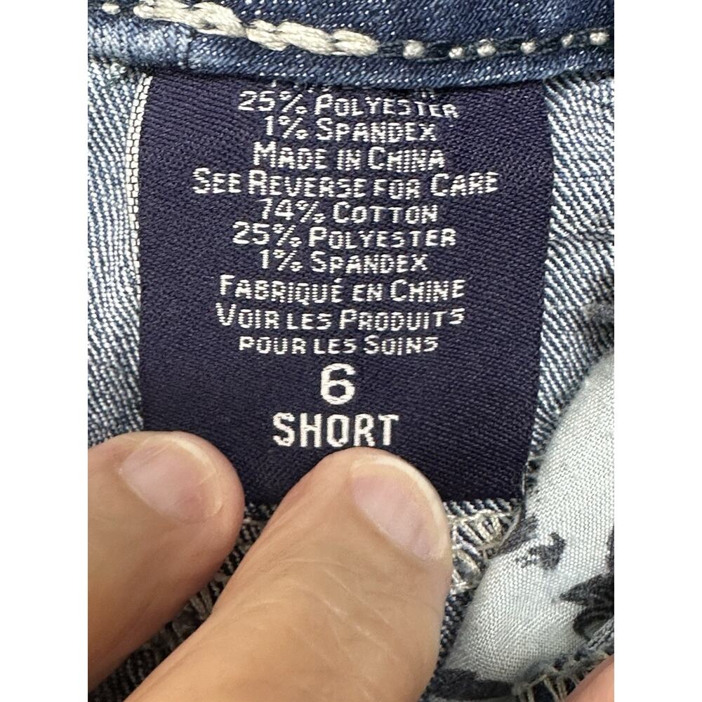 Rhythm in Blues Jeans Women's Size 6 Short Flap Pockets Straight Leg Top Stitch - Picture 7 of 16